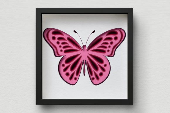 3D Butterfly Shadow Box SVG for Laser Cutting & Shadow Boxes