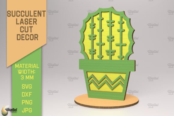 3D Cactus SVG: Laser Cutting Home Decor