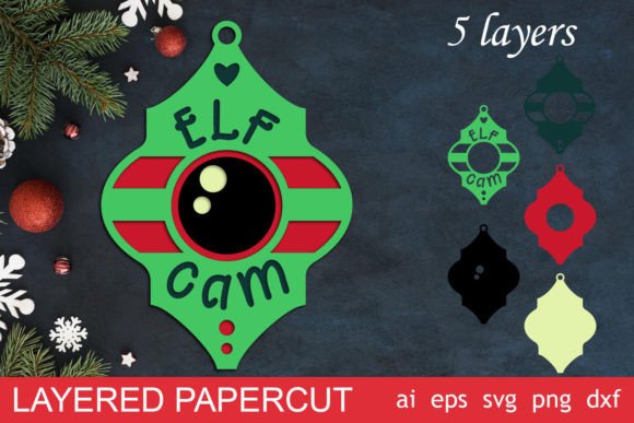3D Layered Christmas Elf Cam: Winter Laser Cutting