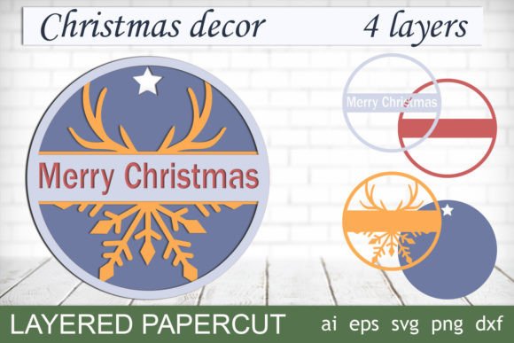 3D Layered Christmas Ornament for Laser Cutting