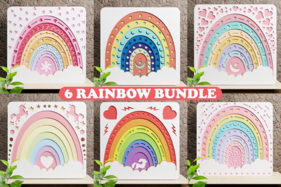3D Rainbow SVG for Crafts and Graphics