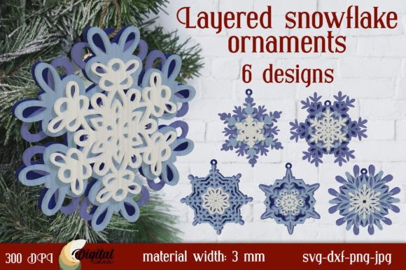 3D Snowflake Laser Cutting Ornaments