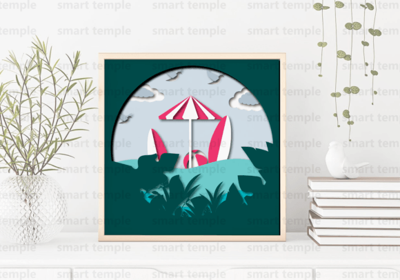 3D SVG Beach Umbrella Shadow Boxes Review