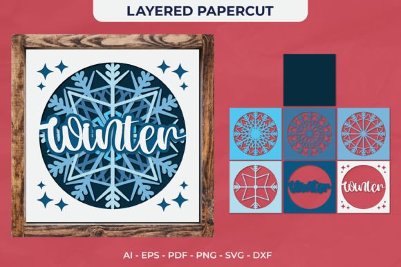 3D Winter Layered Papercut Laser Cutting