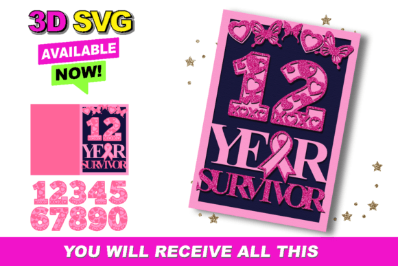 Breast Cancer Survivor Card SVG for Laser Cutting Signs
