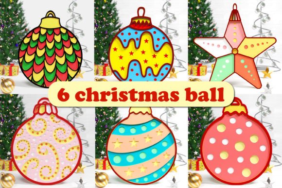 Christmas Ball PaperCut Graphics for Crafts