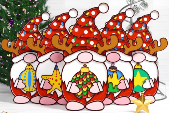 Christmas Gnome PaperCut for Crafts & Graphics