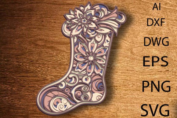 Christmas Stockings 3D Layered SVG for Laser Cutting & Other Home Decor