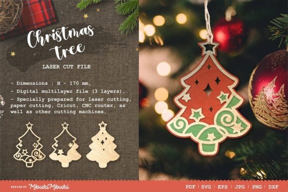 Christmas Tree Laser Cut File_3D Layered Graphics