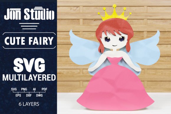 Cute Fairy 3D SVG: Crafts & Graphics