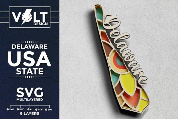 Delaware 3D SVG: Laser Cutting & Shadow Boxes