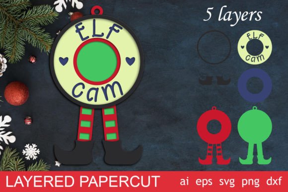 Elf Cam SVG: Winter Laser Cutting Asset