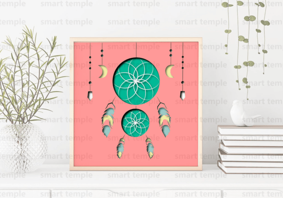 Feather Dreamcatcher 3D SVG for Shadow Boxes