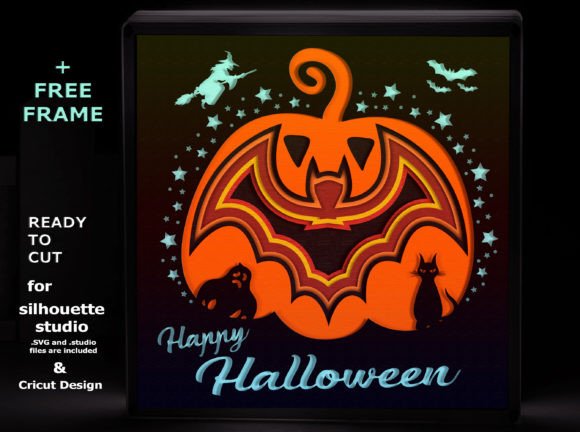 Halloween Shadow Box SVG: Autumn Laser Cutting