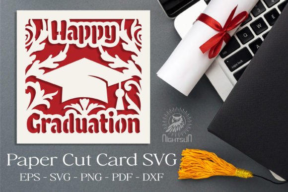 Happy Graduation Paper Cut SVG for Laser Cutting Cards