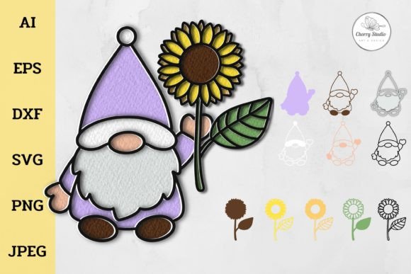 Laser Cutting Ornaments: 3D Gnome & Sunflower