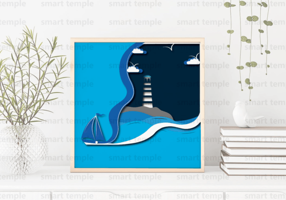 Lighthouse Shadow Box SVG for Laser Cutting