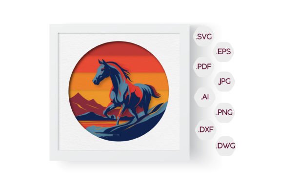 Review: 3D Colorful Horse Shadow Box SVG for Embroidery