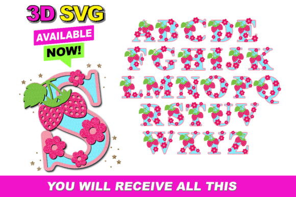 Reviewing the Strawberry Alphabet 3D SVG for Embroidery