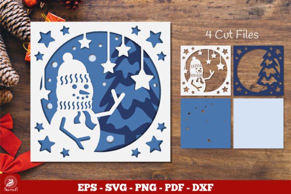 Snowman SVG for Winter Laser Cutting