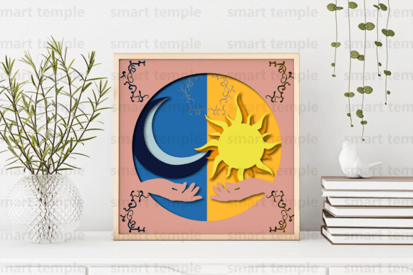 Sun Moon 3D SVG for Shadow Boxes