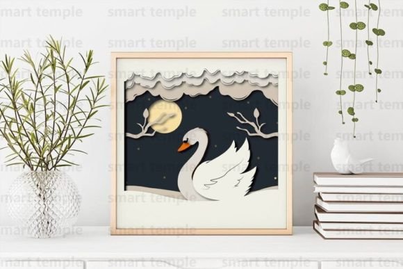 Swan Shadow Box SVG: Laser Cutting & Shadow Boxes