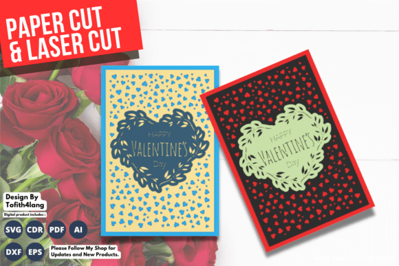 Valentines Day Greeting Card, SVG, Paper: 3D SVG Shapes