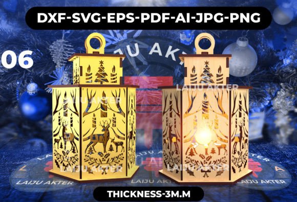 Winter Laser Cutting: 3D Svg Christmas Lantern