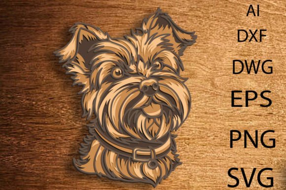 Yorky Dog SVG 3D Mandala for Shapes